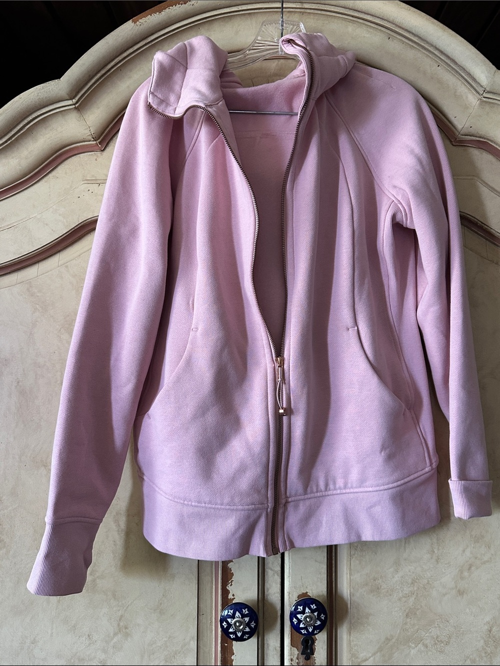 lululemon athletica Scuba Full-Zip Hoodie with Rose Gold Accent size 12